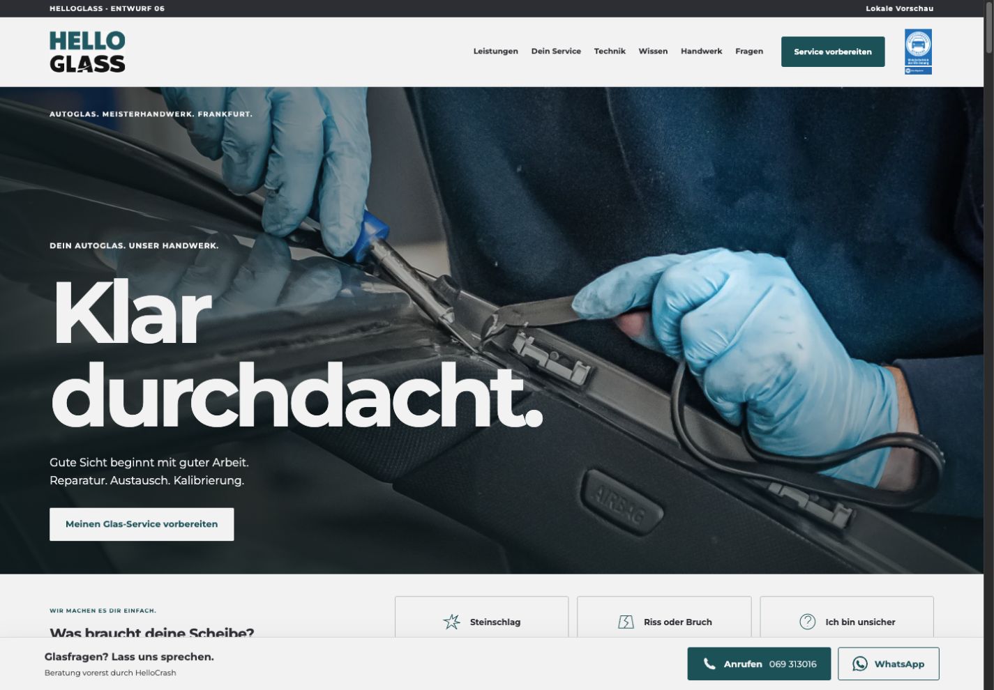 Websitevorschau HelloGlass